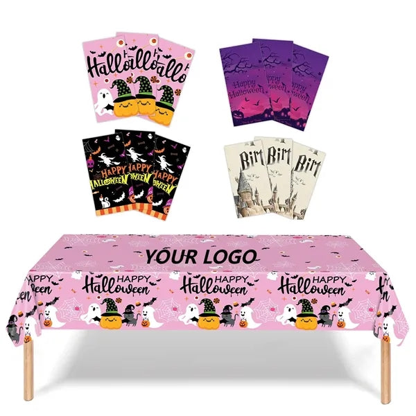 Pink Halloween Party Tablecloth Disposable PE for Kids