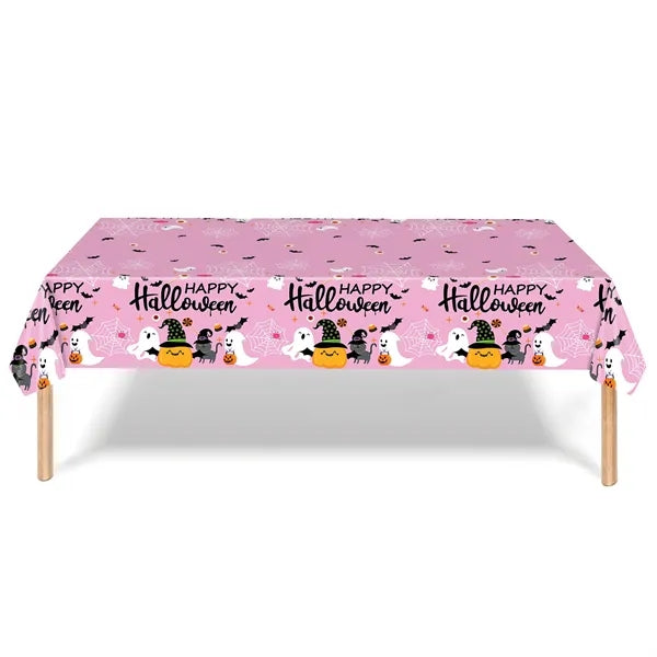 Pink Halloween Party Tablecloth Disposable PE for Kids