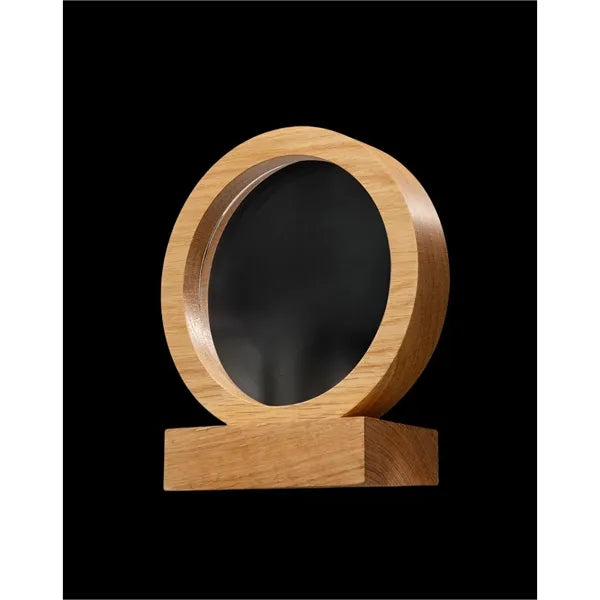 Round Glass Awards with Wood Base
