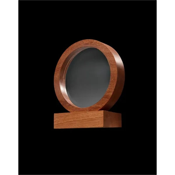Round Glass Awards with Wood Base