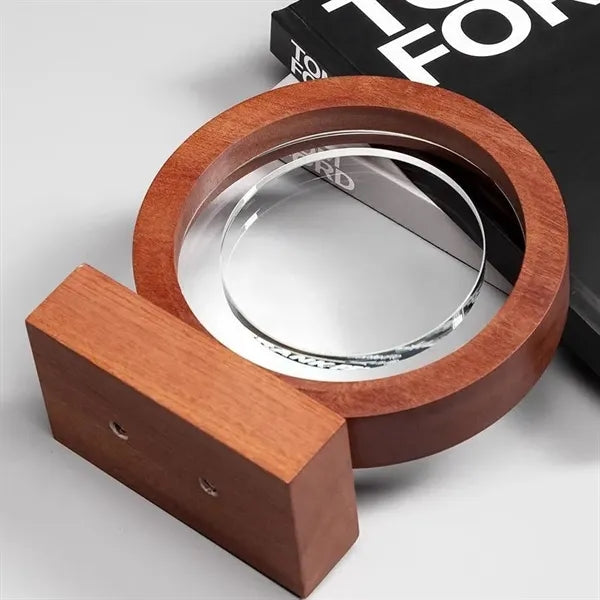 Round Glass Awards with Wood Base