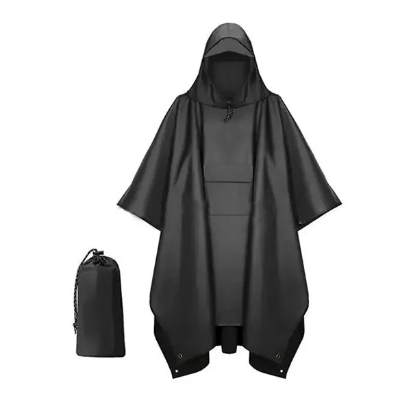 Hooded Rain Poncho For Adult With Pocket