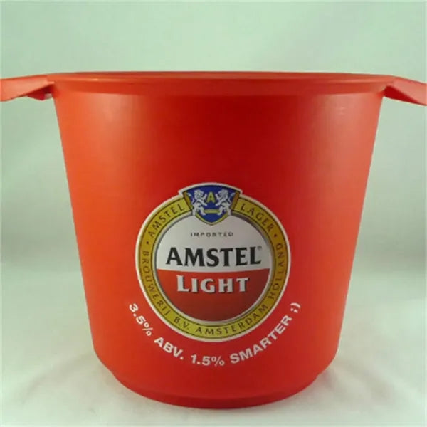 Double ear handle round plastic ice bucket for party or bar