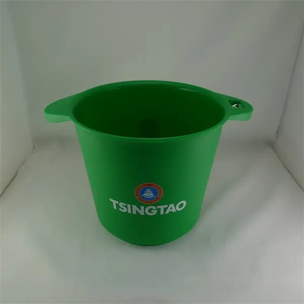 Double ear handle round plastic ice bucket for party or bar