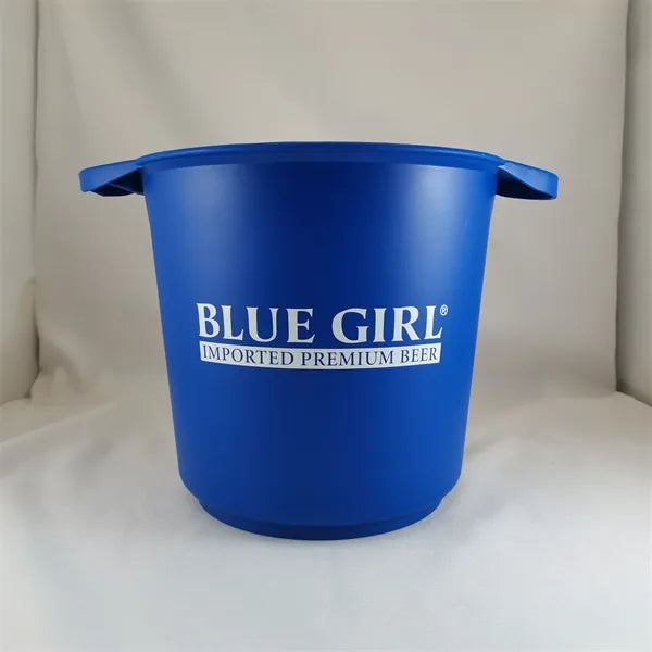 Double ear handle round plastic ice bucket for party or bar