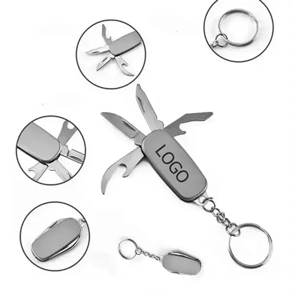 4-in-1 Stainless Steel Foldable Pocket Knives Keychain