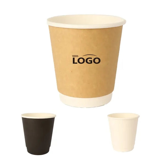 Disposable White Paper Coffee Cups Leakproof Portable