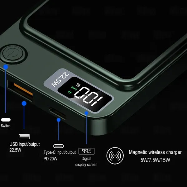 Fast Wireless Magnetic Charger 20000mAh Power Bank