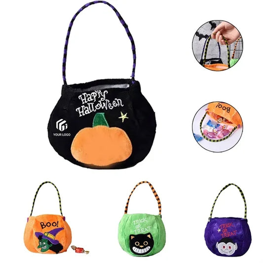 Large capacity portable cute halloween candy gift tote bag