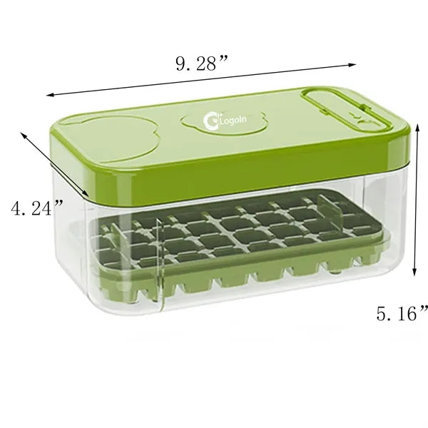 Ice Cube Tray with Lid and Bin Container Storage Bucket Kit