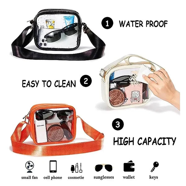 PVC Clear Crossbody Bag Stadium Approved