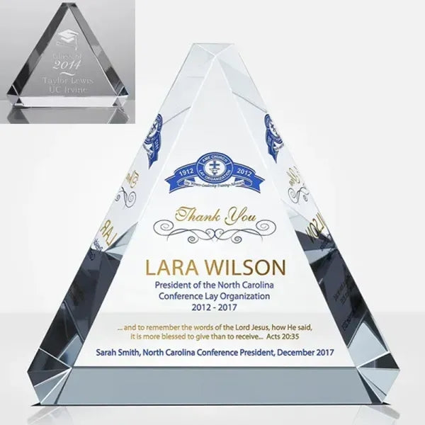 Crystal Triangle Paperweight