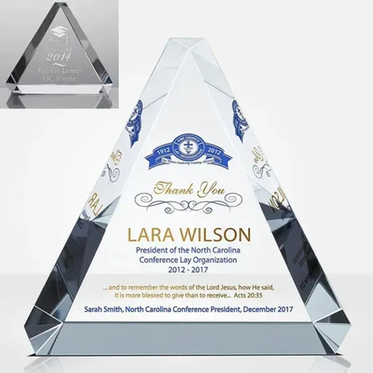 Crystal Triangle Paperweight
