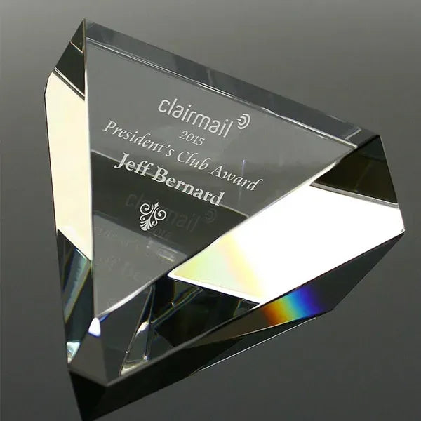 Crystal Triangle Paperweight