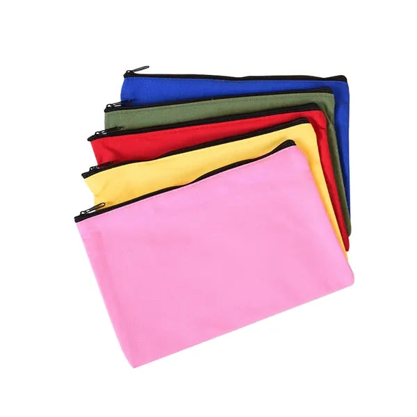 Canvas Zipper Pencil Case Handheld Storage Makeup Bag .
