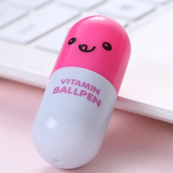 Creative Pill Capsule Shape Retractable Ballpoint Pen