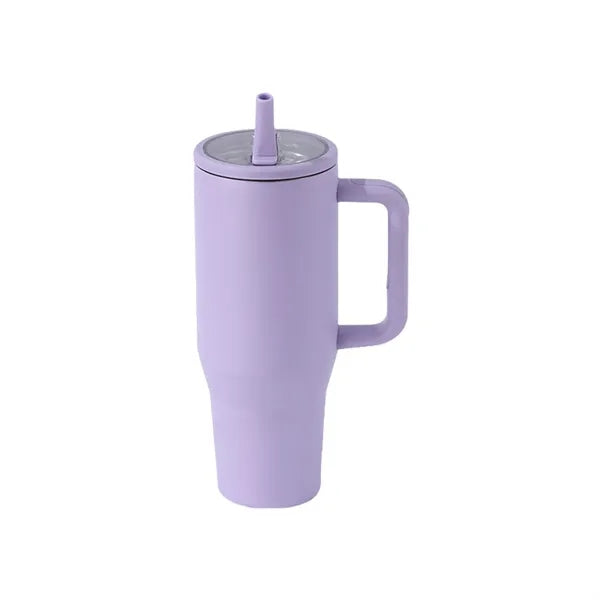 40oz Double Layer Car Cup With Leak Proof Foldable Straw Lid