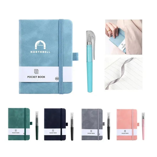 Stylish Pocket-Sized PU Notebook Journal Pen Included