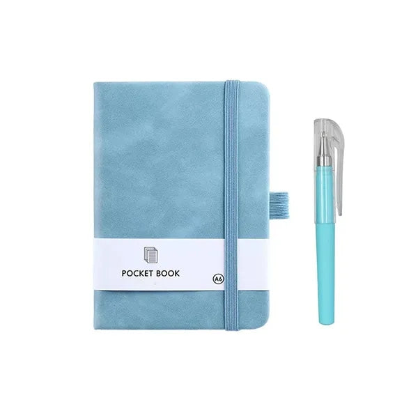 Stylish Pocket-Sized PU Notebook Journal Pen Included