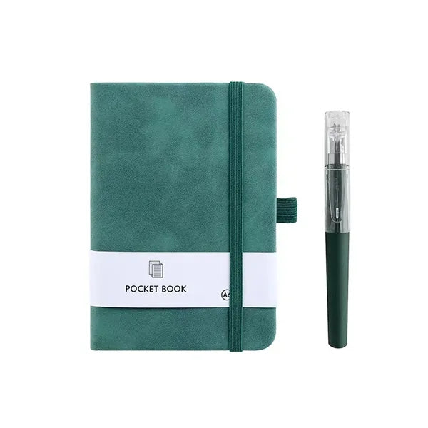 Stylish Pocket-Sized PU Notebook Journal Pen Included