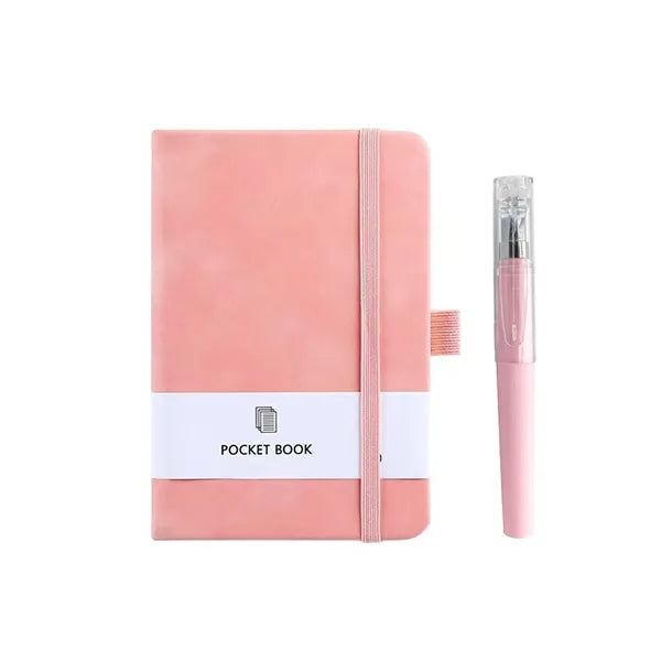Stylish Pocket-Sized PU Notebook Journal Pen Included