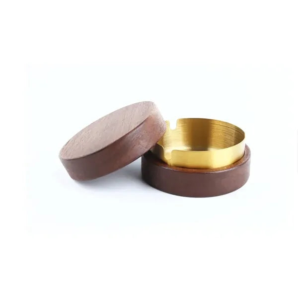 Outdoor Wooden Ashtray With Lid & Stainless Steel Liner