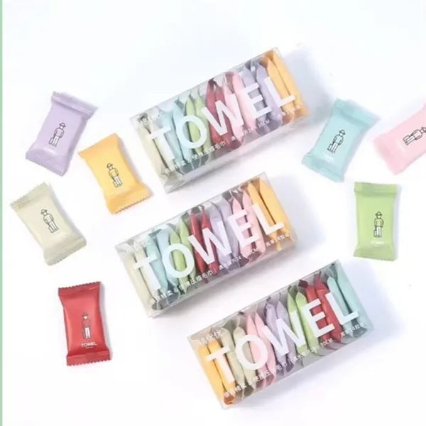 Candy Color Disposable Compressed Towels 14 Pieces Boxed