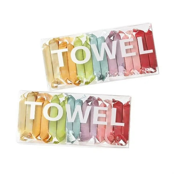 Candy Color Disposable Compressed Towels 14 Pieces Boxed