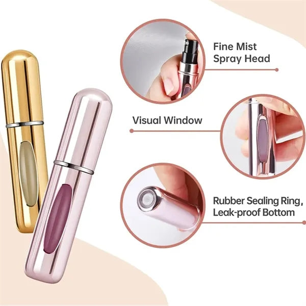 Empty 8ml Refillable Pocket Aluminium Perfume Atomizer