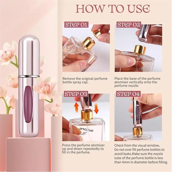 Empty 8ml Refillable Pocket Aluminium Perfume Atomizer