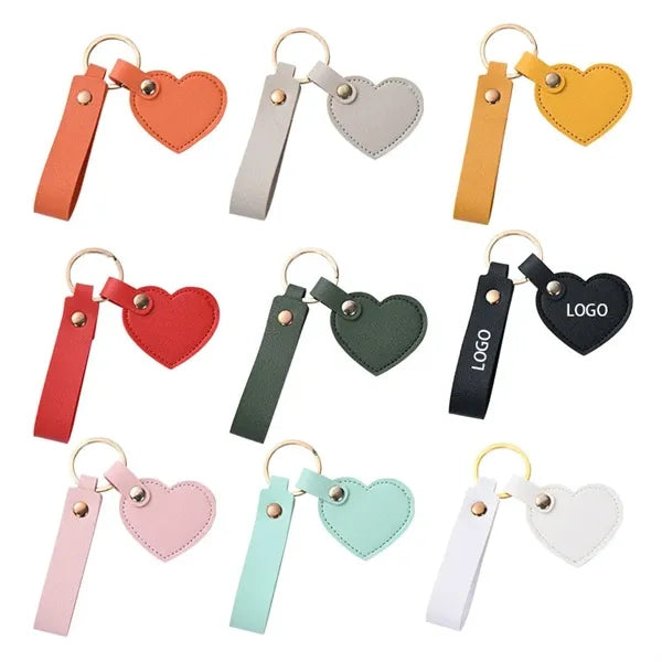 Heart Shaped Leather Keychain Can Be Customized Logo