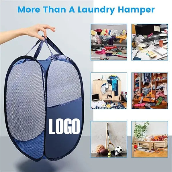 Pop Up Polyester Laundry Basket Folding Collapsible Hamper