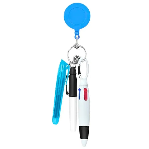 Mini Nurse Ballpoint Pen Badge Clip Highlighter Marker Set