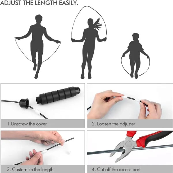 Adjustable Steel Jump Rope for Fitness and Weight Management