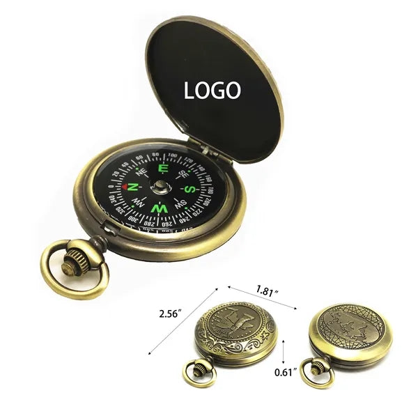 Vintage Pocket Watch Styled Flip Compass
