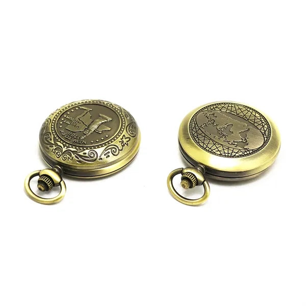 Vintage Pocket Watch Styled Flip Compass