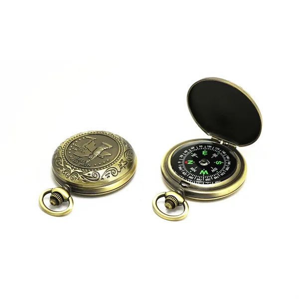 Vintage Pocket Watch Styled Flip Compass