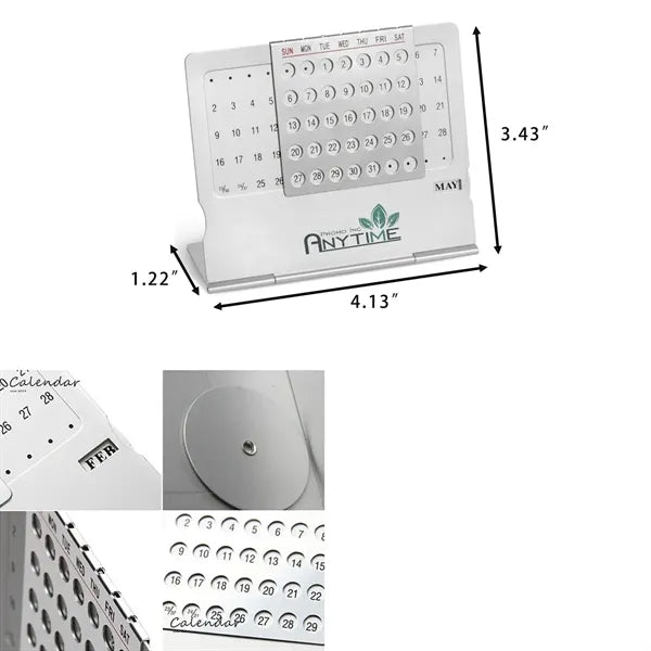 Creative Aluminum Alloy Metal Table Calendars