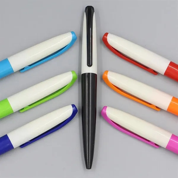 Classic Plastic Refillable Twist Action Clip Ballpoint Pen