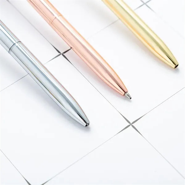 Crystal Globe Metal Refillable Twist Action Ballpoint Pen
