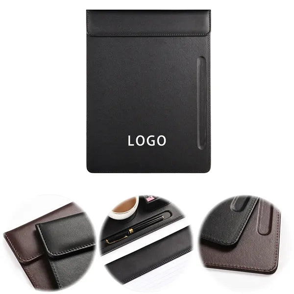A4 PU Leather Office Magnetic Clipboard