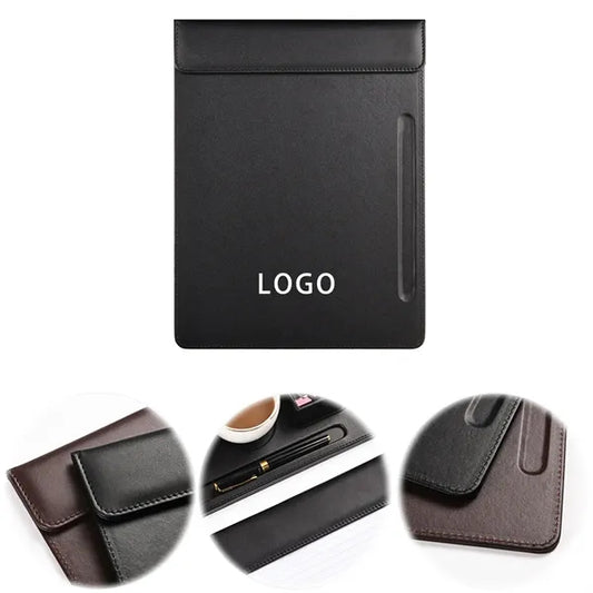 A4 PU Leather Office Magnetic Clipboard
