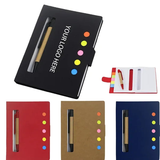Sticky Notes Notebook with Pen Lined Notepad Set