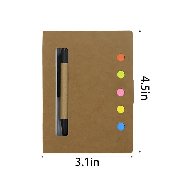 Sticky Notes Notebook with Pen Lined Notepad Set