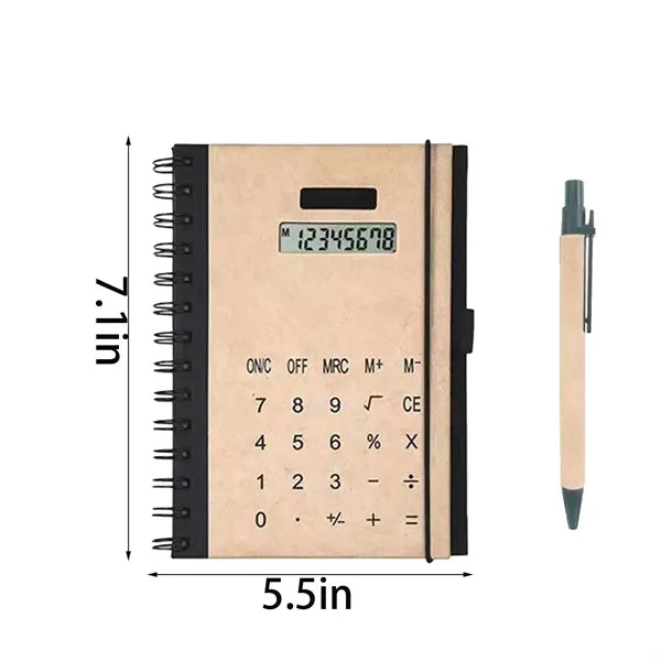 Solar Calculator Diary with Pen Set Eco-friendly