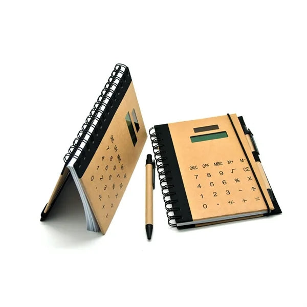 Solar Calculator Diary with Pen Set Eco-friendly