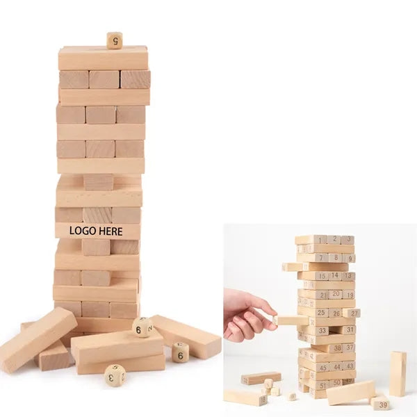 Stacking Toy Timber Tower Wood Block Game Recycled