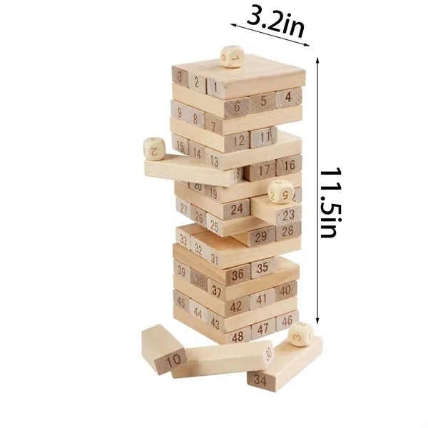Stacking Toy Timber Tower Wood Block Game Recycled