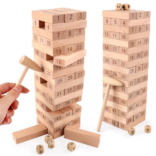Stacking Toy Timber Tower Wood Block Game Recycled