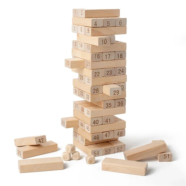 Stacking Toy Timber Tower Wood Block Game Recycled